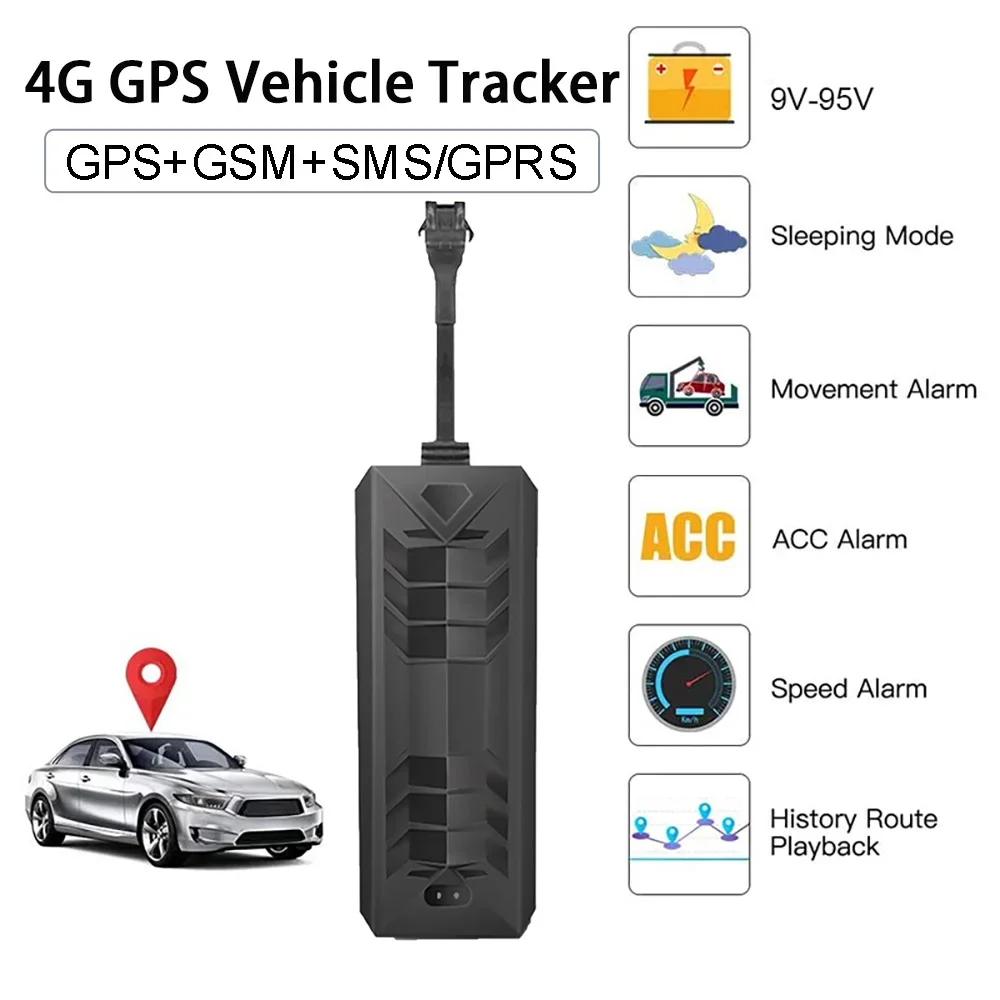 2G/4G Mini GPS Tracker with relay for all vehicles Real-Time Overspeed Engine Shutdown Alarm free IOS/PC App LBS/AGPS/GSM/GPRS
