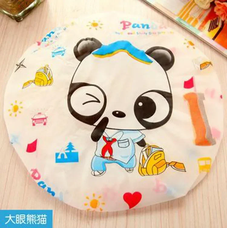 Cute Cartoons Shower Cap Elasticated Waterproof Reusable Bath Hat Girls Women Shower Dry Hair Cap Bathroom Products