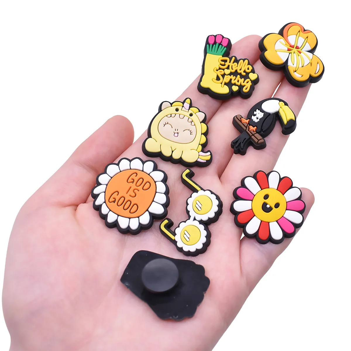 Dijes de zapatos de pato y abeja amarilla para Crocs, accesorios de decoraciones de alfiler, regalos de recuerdo de fiesta para niños y mujeres,