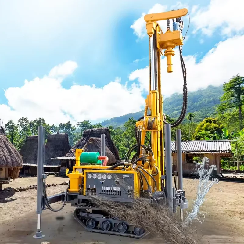 Hengwang High Power Diesel Engine 100m 200m Crawler Drilling Rig Mine Drilling Rig Water Well Drilling Rig