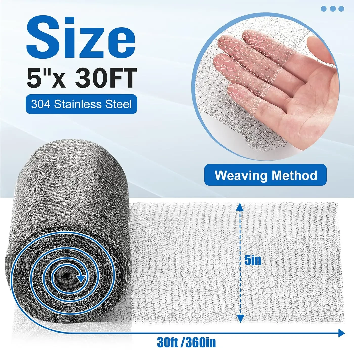 Stainless Steel Mesh Squirrel Repeller Outdoor Flexible Trap Animal Control mesh Signal Shielding Net Wire for Garden Home