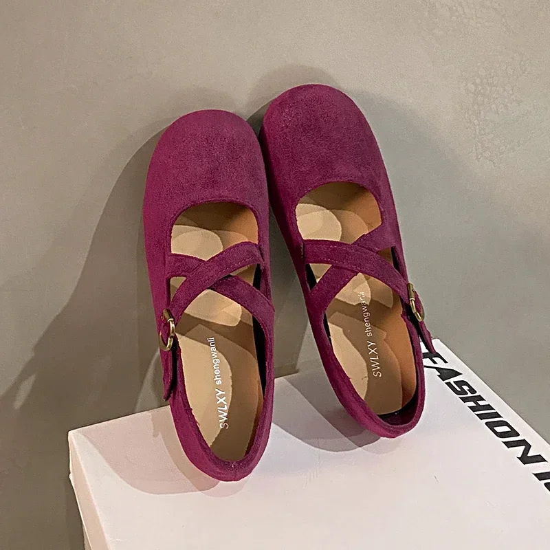 

2025 Buckle Strap Women's Flats Fashion Leopard Print Outdoor Slip-Resistant Casual New Round Toe Flat Low Heels Mary Jane Shoes