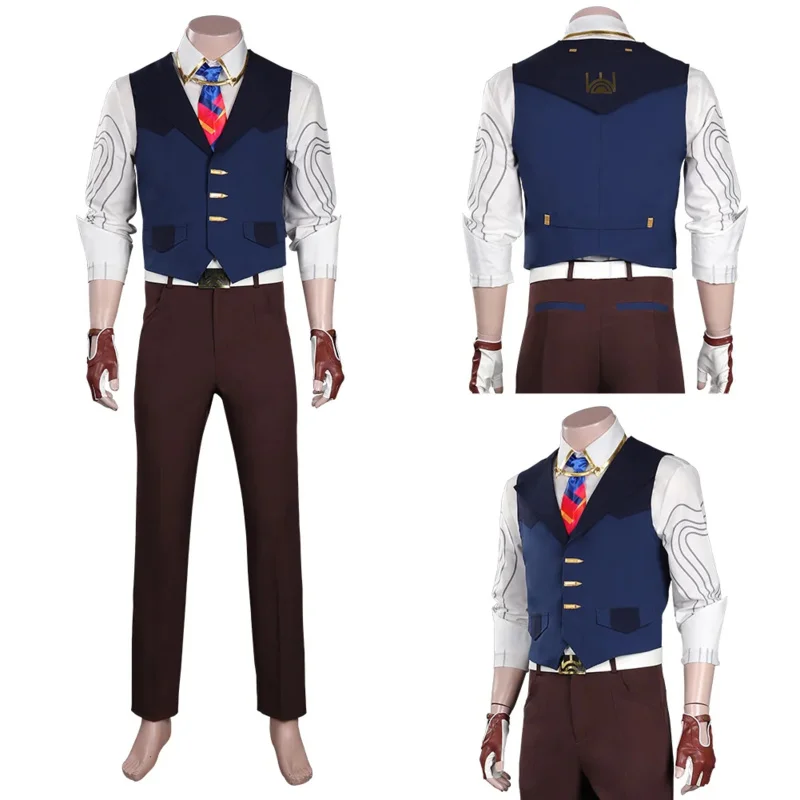 

New 2025 VALORANT Chamber Game Cosplay Costume Vest Pants Necktie Gloves Male Female Outfits for Halloween Carnival Suit QEQ12
