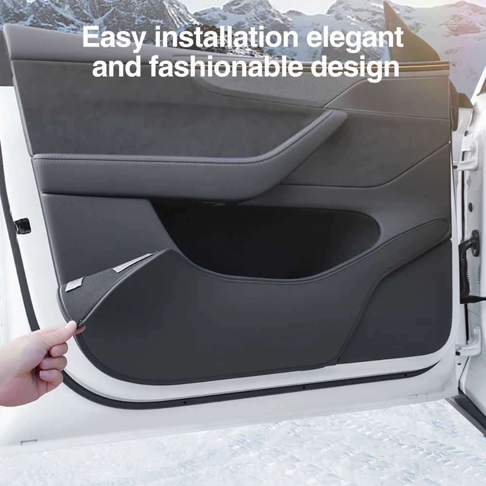 Para Tesla modelo Y 2026 de enebro 2025, puerta de coche, almohadilla antipatadas frontal Y trasera, Panel de protección de Panel lateral, accesorio Interior de coche