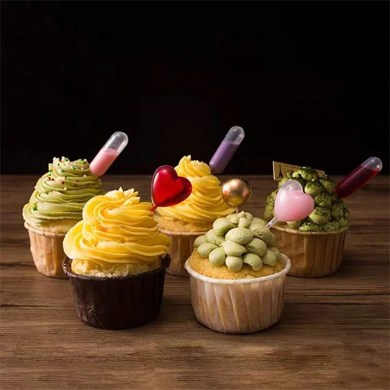 50/100pcs 4ml Sauce Droppers Cupcakes Ice Cream Sauce Ketchup Pastries Macaron Stuffed Dispenser Mini Squeeze Transfer Pipettes