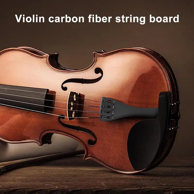 Violin Fine Tuners Carbon Fiber Tail Pull Plate Violin Parts And Accessories With 4 Fine Tuners Musical Instruments Replacement