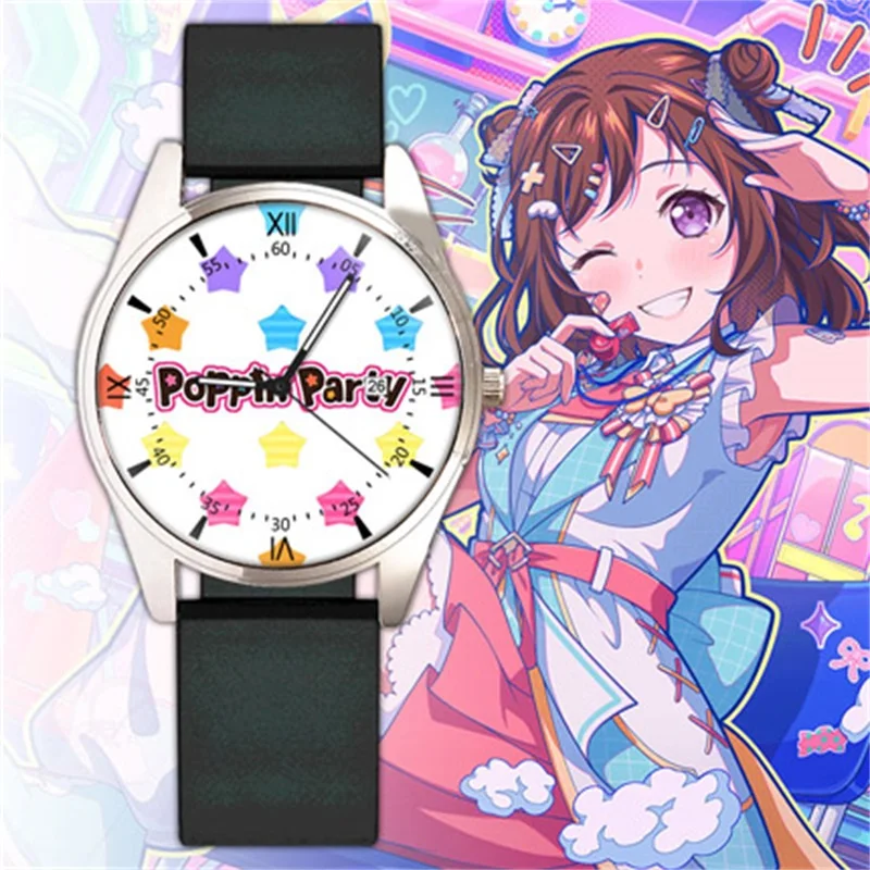 Anime BanG Dream Yukina Minato Kasumi Toyama Men Women Quartz Electronic Wristwatch Cosplay Student Cute Cartoon Watch Xmas Gift