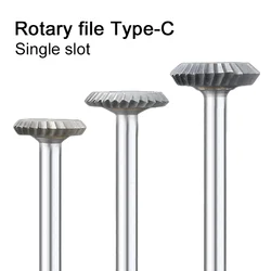 1 pz Y tipo 120 ° a forma di disco in metallo duro lima rotante in acciaio al tungsteno testa di molatura fresa a doppia faccia dente elicoidale 12mm 16m