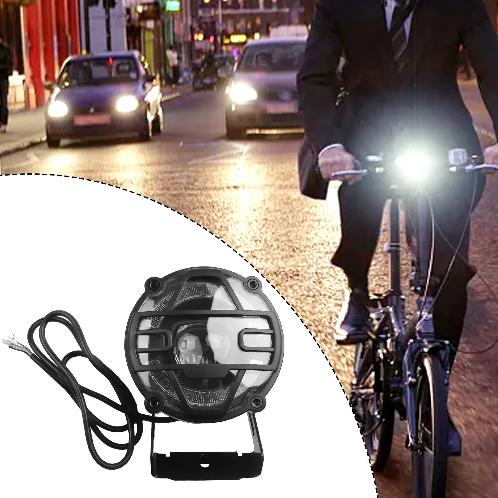 Bike Front Light Bicycle Headlight Replacement Headlight Waterproof With for horn 36V48V Bicycle Electric Bicycles