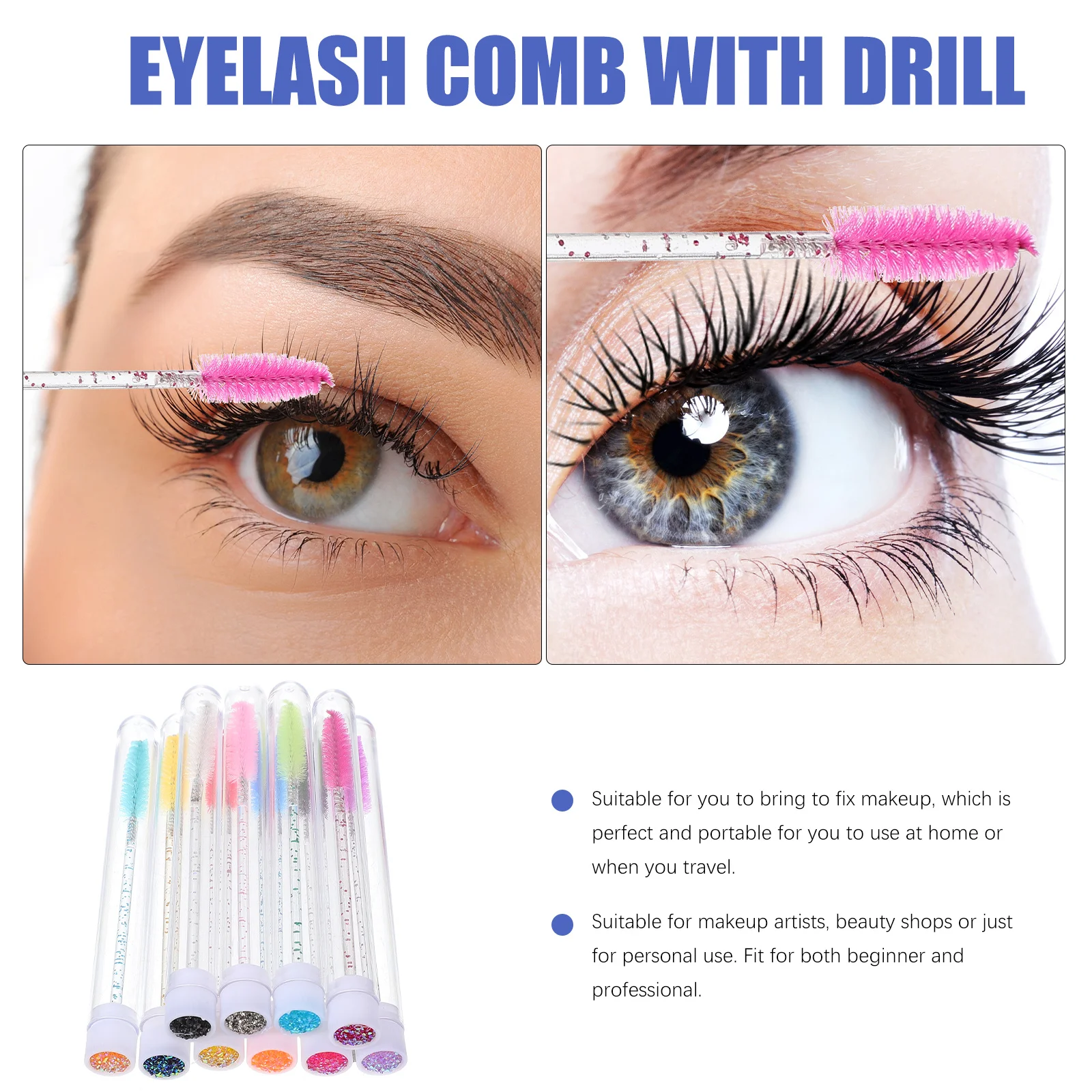 20 قطعة عصي الماسكارا رمش فرشاة أنبوب للنساء أدوات ماكياج المحمولة لاش الحاجب مشط الجمال قضيب السفر الأساسية