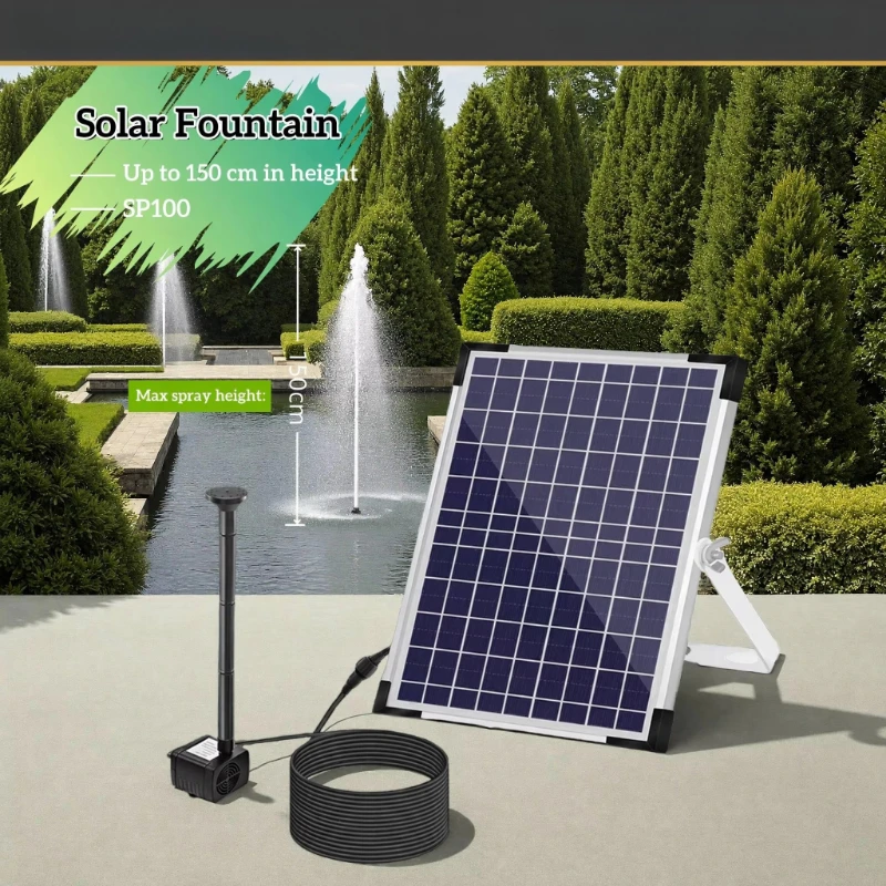 OTHC-SP100 Solar Garden Fountain Fish Pool Oxygen System ABS 10W Waterproof Fast Delivery