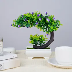 Artificial Plants Bonsai Small Tree Simulation Pot Plants Fake Flowers Table Potted Ornaments for Garden Home Hotel Decoration