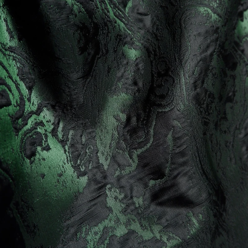 

Double Sided Silhouette Three Dimensional Texture Jacquard Fabric Black Green Jacket Creative Clothing Designer Fashion Fabric