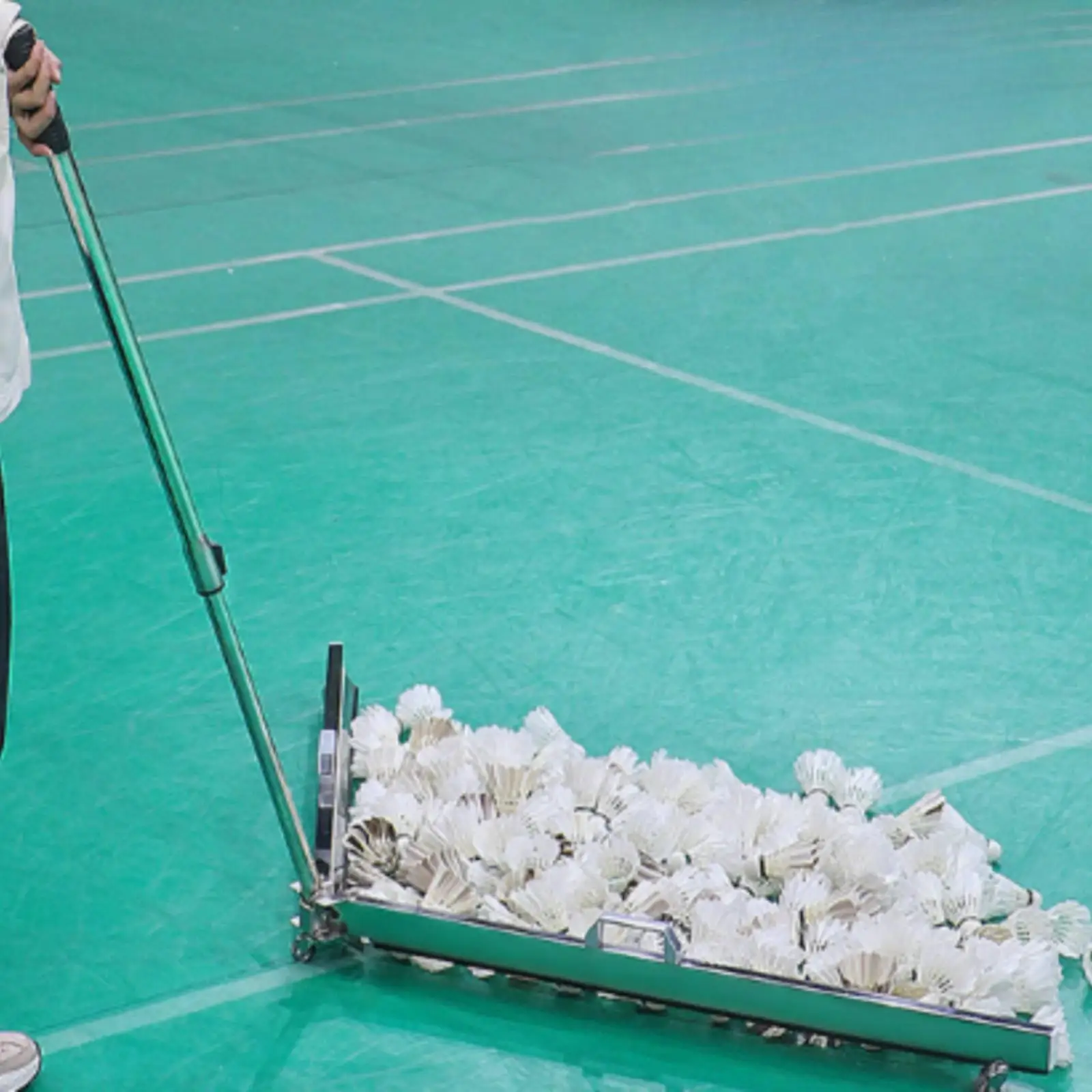 Badminton Shuttlecock Retriever Wide Mouth Collector Stainless Steel Frame with Rubber Trim for Safe Pickup