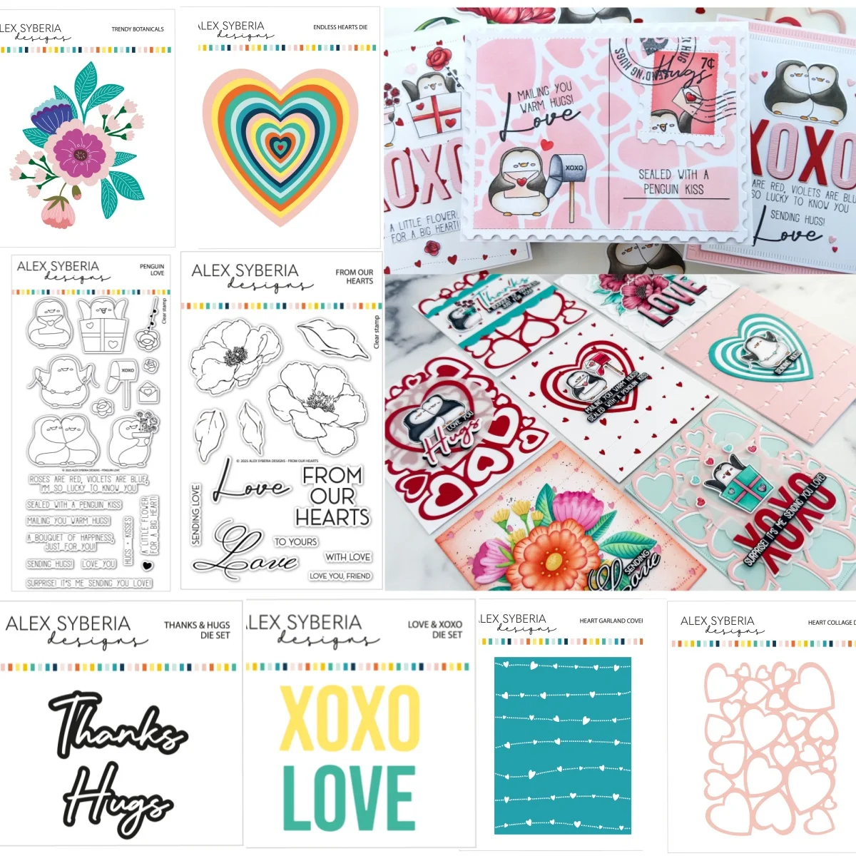 

2025 Love Hearts Penguin Botanicals Metal Cutting Dies Clear Stamps DIY Making Card Scrapbook Embossed Craft Template Decoration
