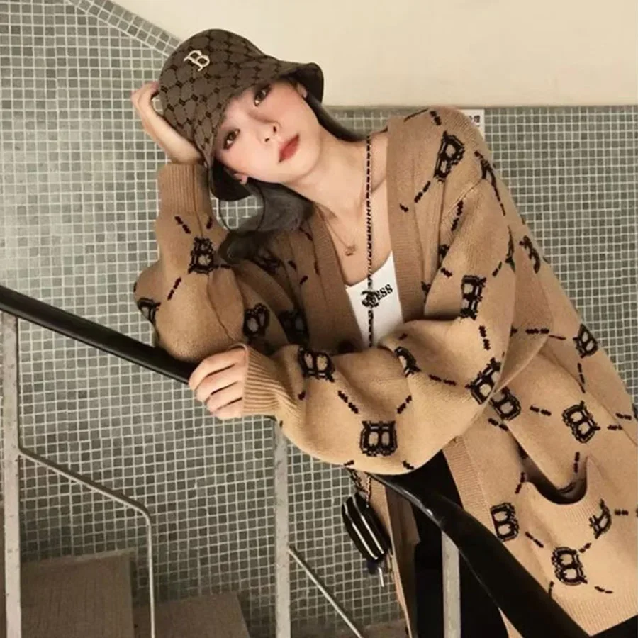 

Осенне-зимний кардиган с длинными рукавами, джемперы, водолазки, пуловеры, повседневные свитера, женский свободный свитер для девочек