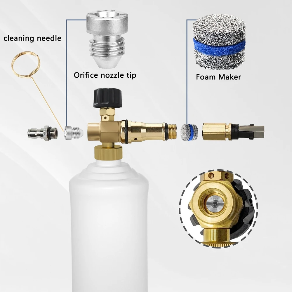 Nowy otwór z piankową armatą końcówki do dyszy i urządzenie do robienia piany filtr z siatki Generator pianki 0.9MM do 1.4MM do mycia samochodów