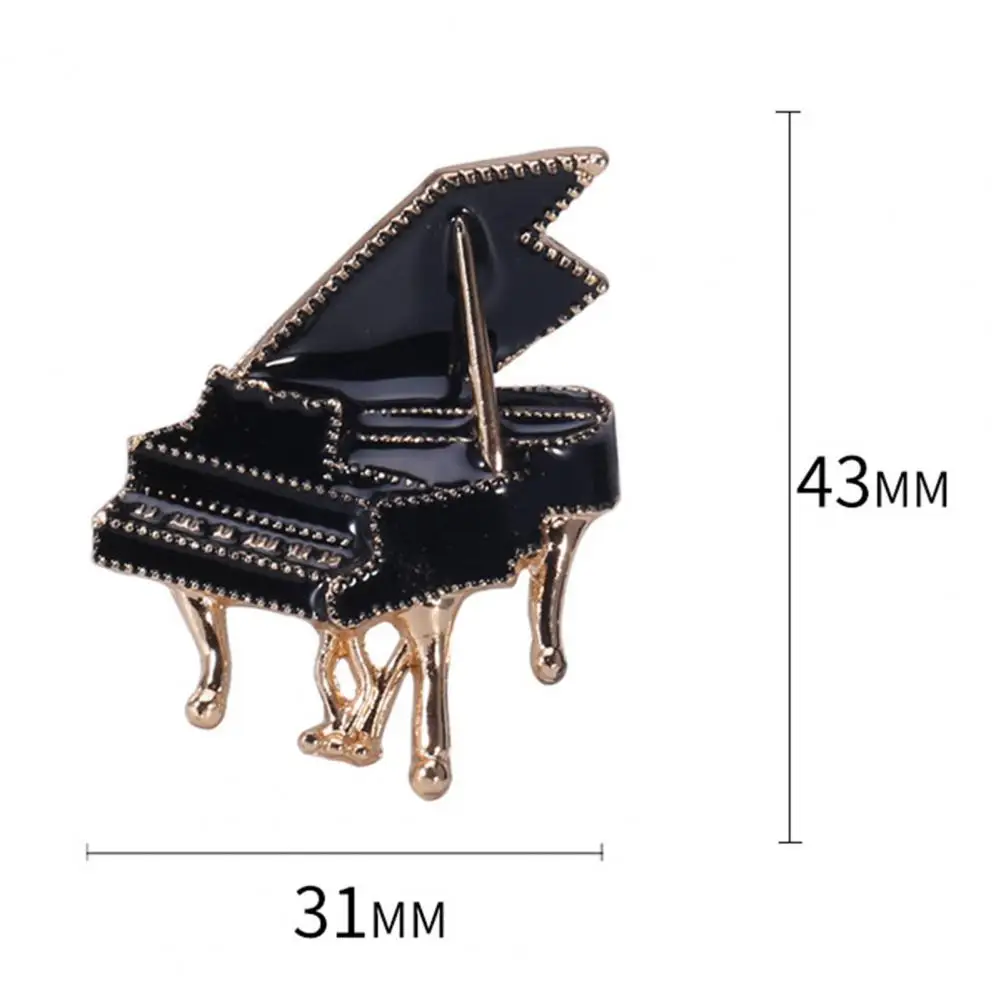 Shining Rhinestone Piano Shape Brooch Pin Musical Instrument Coat Badge Clothes Accessory