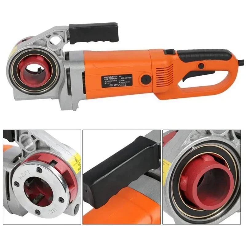 ที่ร้อยท่อไฟฟ้ามือถือ ZIT-KY01-50แบบพกพา110V/220V เครื่องท่อเกลียวอุตสาหกรรม2300W พร้อมเครื่องมือตาย6ตัว