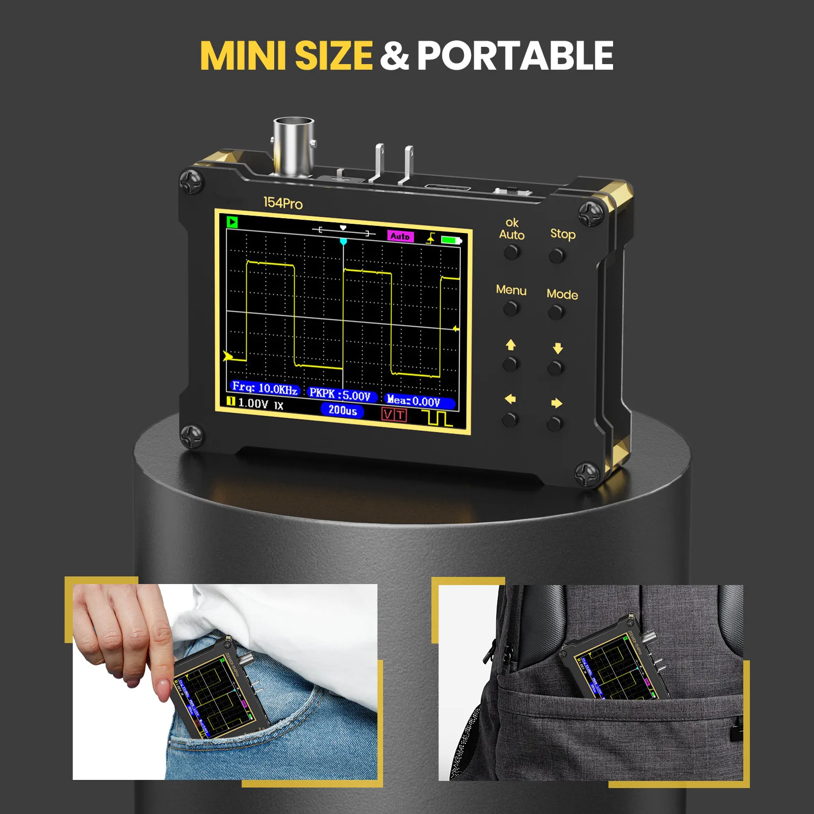 DSO154Pro 2.4-inch Screen Digital Oscilloscope1MHz & 18MHz Analog Bandwidth Support Signal Generator