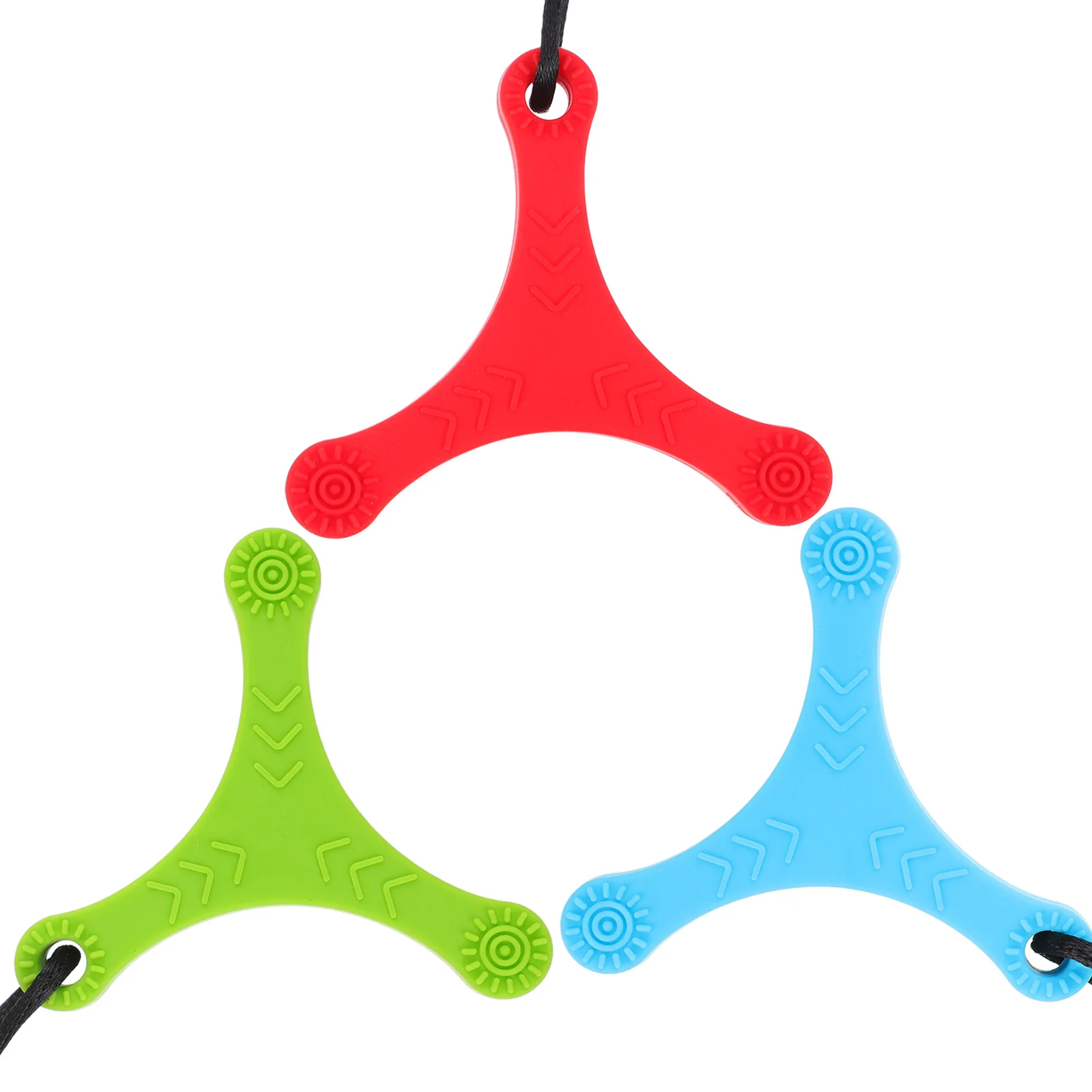 

3pcs Silicone Necklace Oval Pendant Autism Children Sensory Bite Hanging Chain