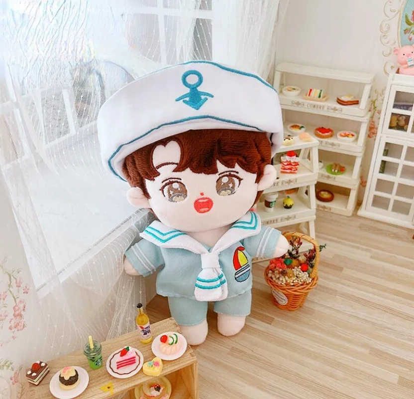 

20cm Kpop Idol DIY Curls Hair Cotton Doll Sean Xiao Wang Yibo iKun Gong Jun TNT Ma Jiaqi Toys Plush Stuffed Dolls Figures Gift