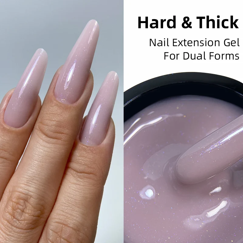 MSHARE 50 g rosa Builder-Nagelgel für Nagelverlängerungsabdeckung, weiß, lila, hochdichtes, selbstnivellierendes Hartgel, französische Nagelkunst, 50 ml