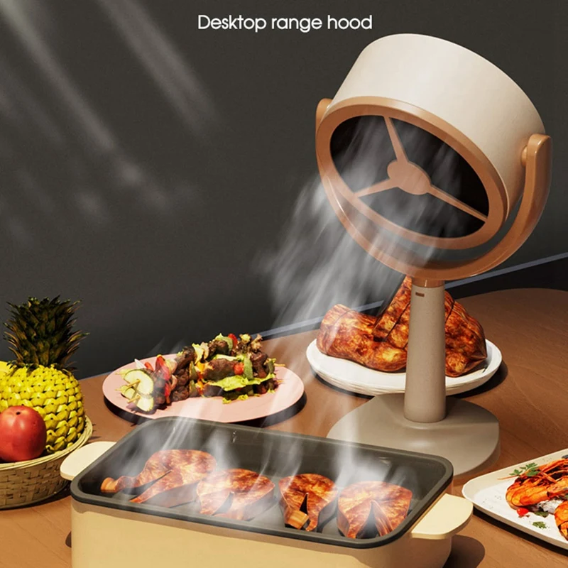 Portable Smoke Purifier Portable Kitchen Exhaust Fan Desktop Range Hoods Removable And Washable Exhaust Fan Easy Install