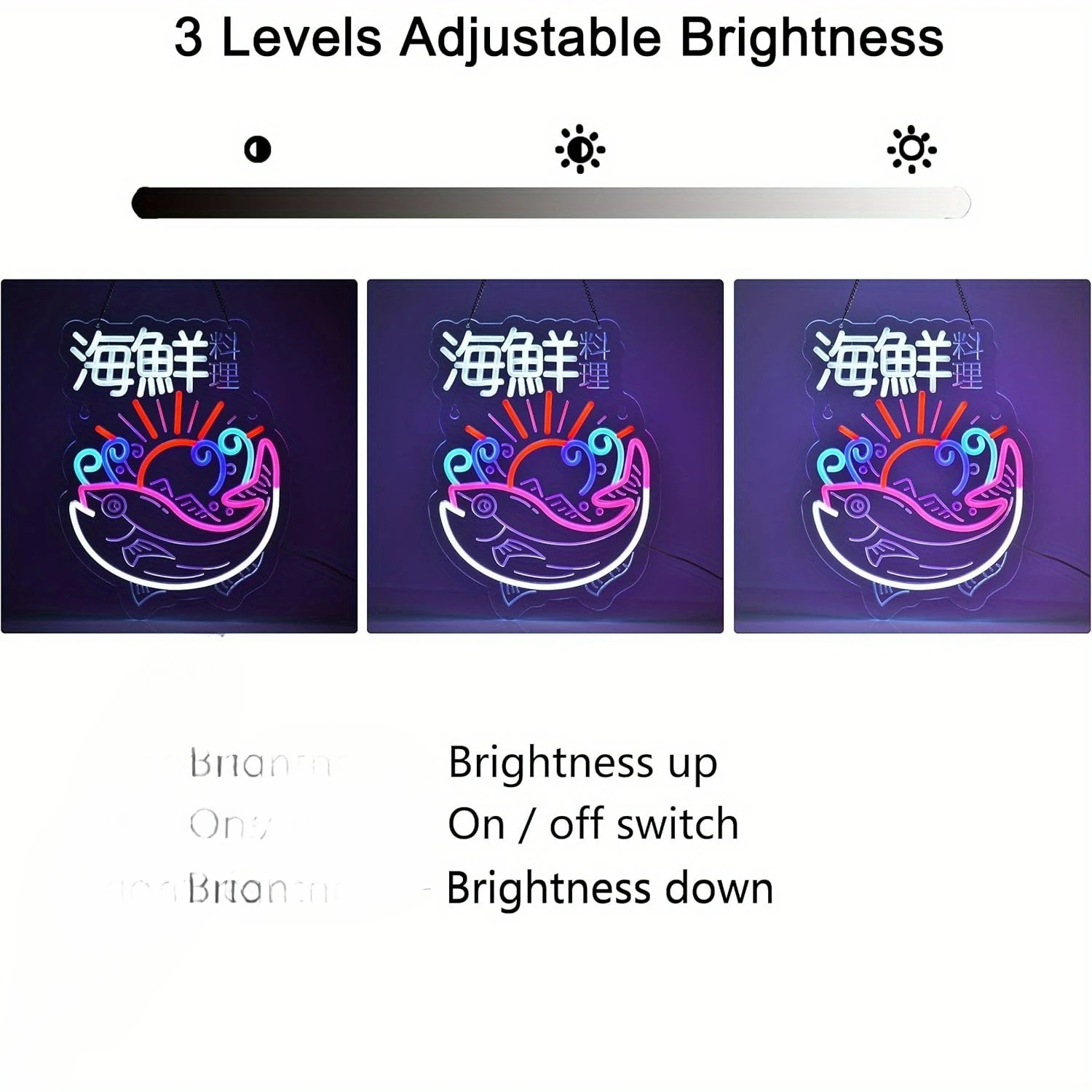 海鮮ledネオンサインショップウィンドウ装飾usb調光式ネオンライト、レストラン、寿司屋、魚市場、店舗の壁装飾ランプ