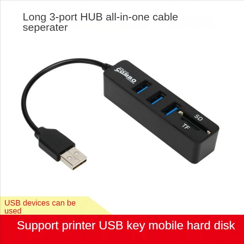 محور USB صغير مع قارئ بطاقة TF وsd موزع متعدد ، USB ، USB ، USB ، 6 منافذ ، محول Hab لملحقات الكمبيوتر ، جديد