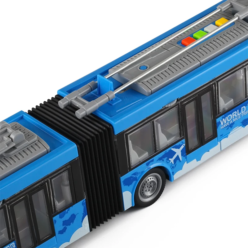 High-quality lengthened double-section large drop-resistant bus children\'s baby simulation inertial bus model toy