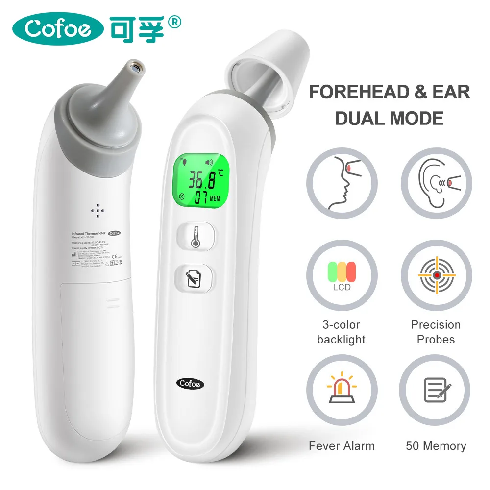 

Cofoe Digital Infrared Fever Thermometer Medical Household Infant Adult Forehead Non-contact Body Temperature Ear Thermometer