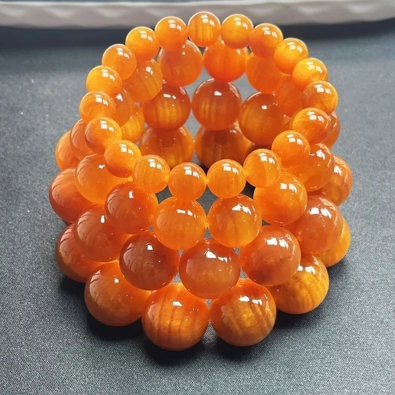 Single Loop Saturated Transparent Bloodwood Amber Pine Resin Bracelet with Natural Aroma Unisex Premium Quality Collector Gift
