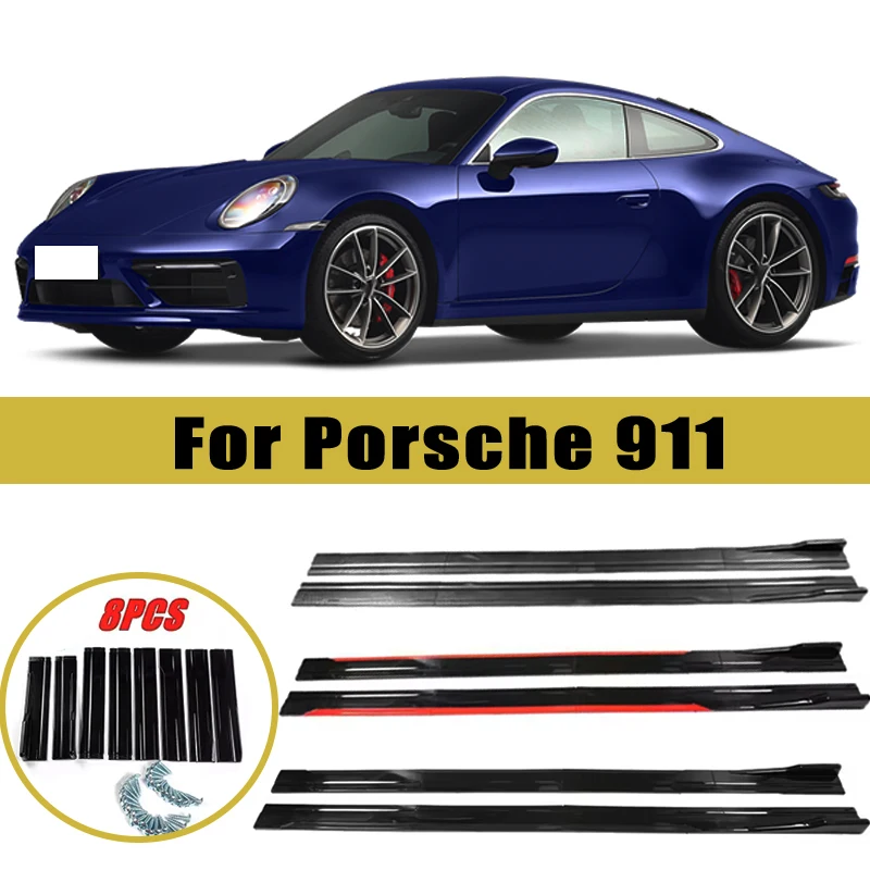 

2m/2.2m Car Side Skirt Extension SplitterBumper Racing Side Wing Bumper Lip Side Spoiler For Porsche 911 Car Accessories