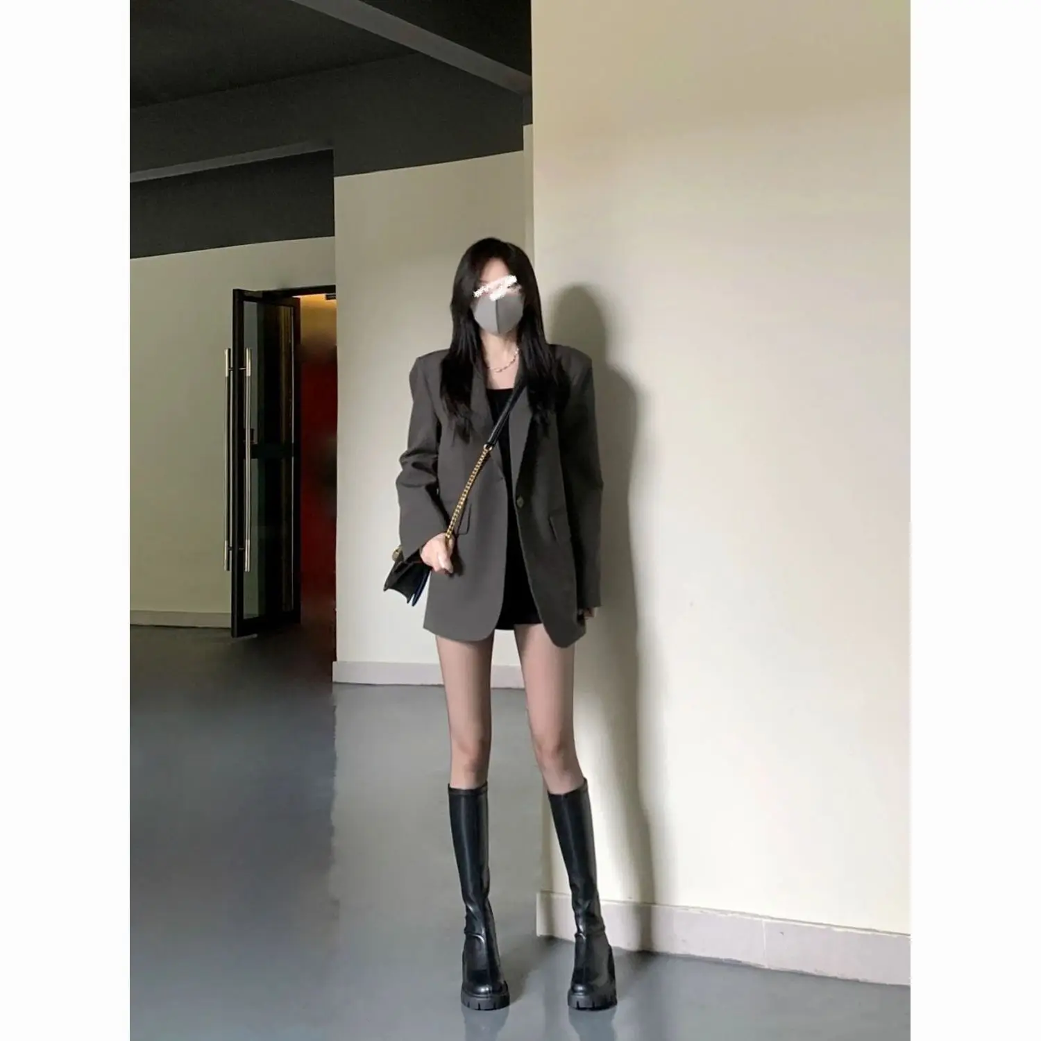 

Осенняя женская одежда, высококачественный женский пиджак, уютный, свободный, без воротника, с акварелью, сублимационный, декоративный