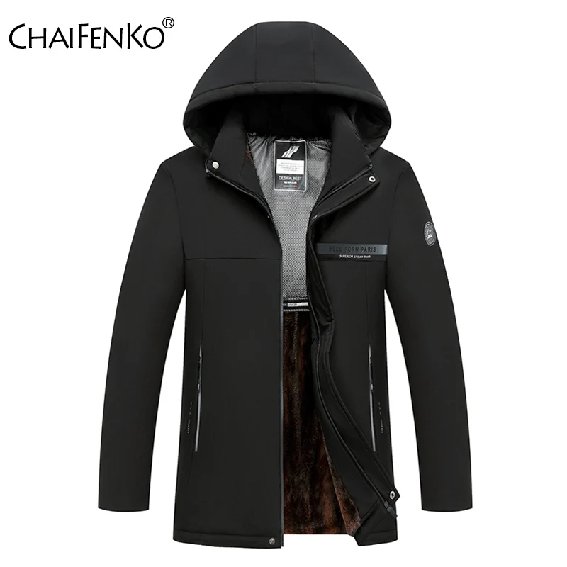 

Men Fashion Windproof Removable Hat Parka Winter Comfort Solid Casual Keep Warm Coat New Outdoors Fleece Thickening Jacket Men