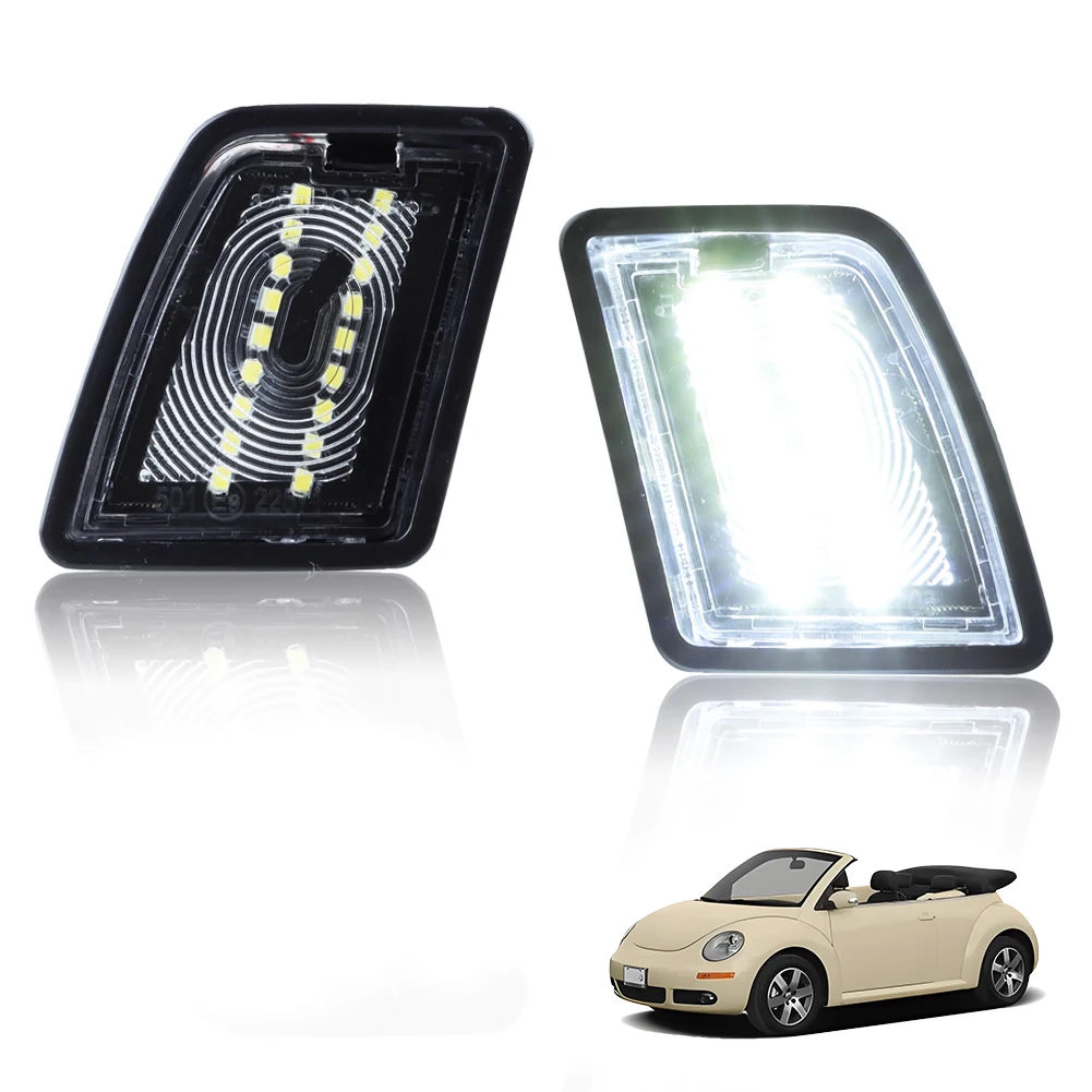 

2Pcs Clear Lens Rear Light License Plate Light White LED For 1998-2005 Volkswagen Beetle 2003-2005 Volkswagen Beetle Convertible