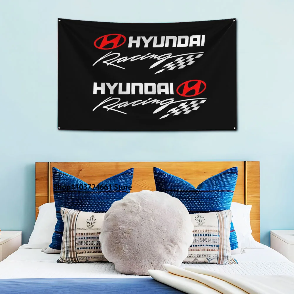 3x5 Ft Hyundais Flag Banner Polyester Printed Garage or Bedroom Living Room Decoration