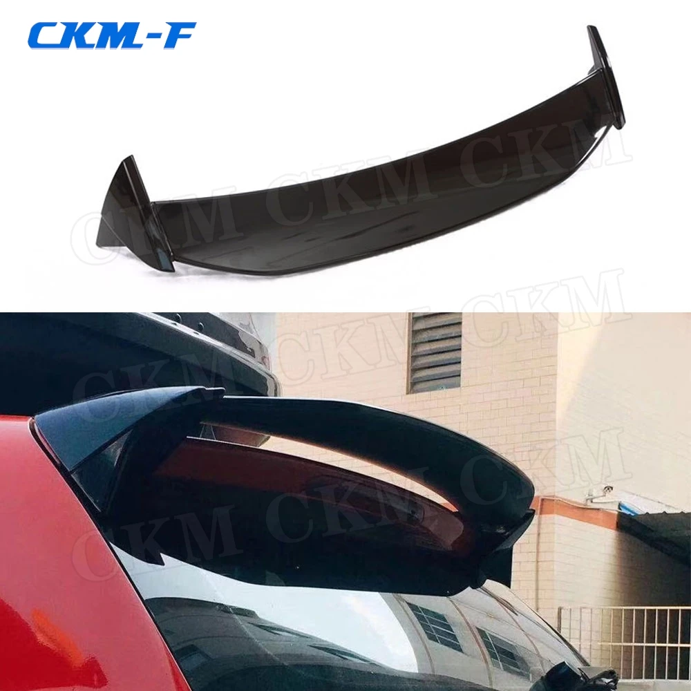 

Rear Roof Spoiler Window Wings For Volkswagen VW Polo Spoiler 2014-2018 Carbon Fiber Look Rear Tail Spoiler Car Styling