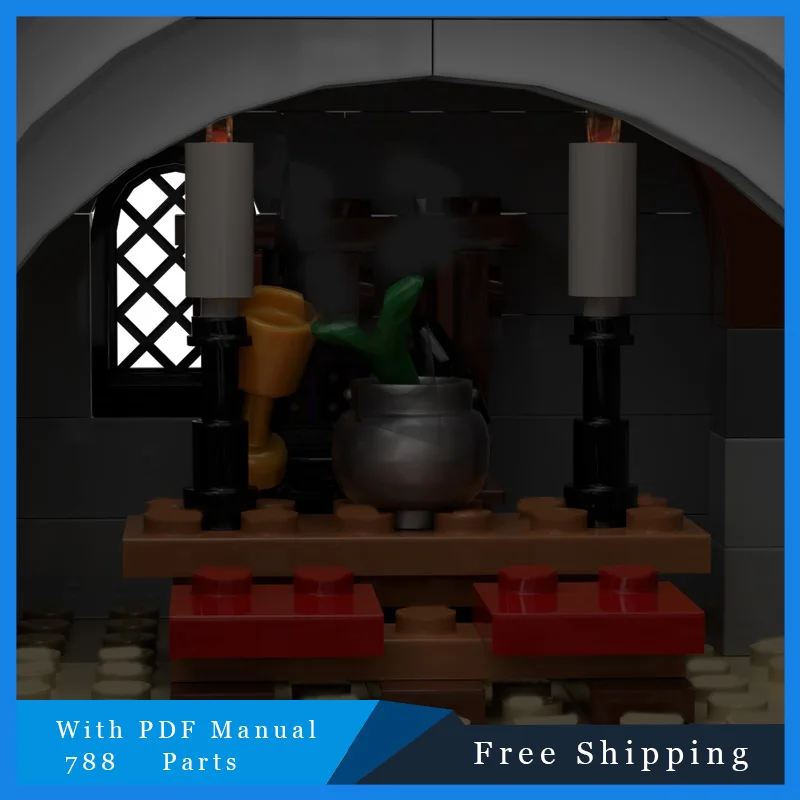 788-onderdelen Moc Middeleeuws kasteel Modulair model Bouwstenen DIY-sets Onderwijs Assemblage Bakstenen Speelgoed Kind Kerstverjaardagscadeaus