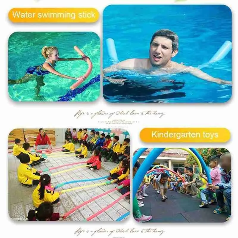 Swimming Foam Floating Sticks Strong Buoyancy Support for All Ages Non-Toxic Lightweight 6.5x150cm in Black White Orange