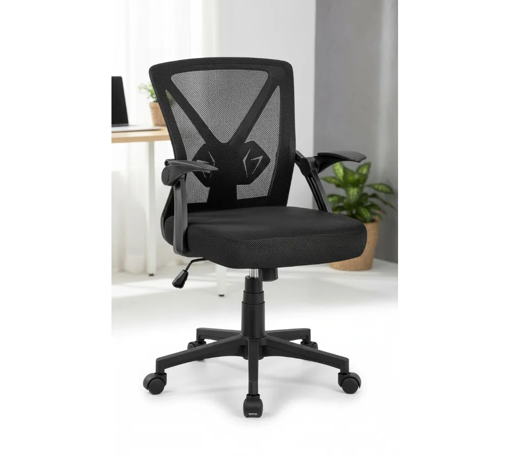 

Ergonomic Mesh Office Chair with Flip-up Arms, Adjustable Height & Lumbar Support for Home Office & Students