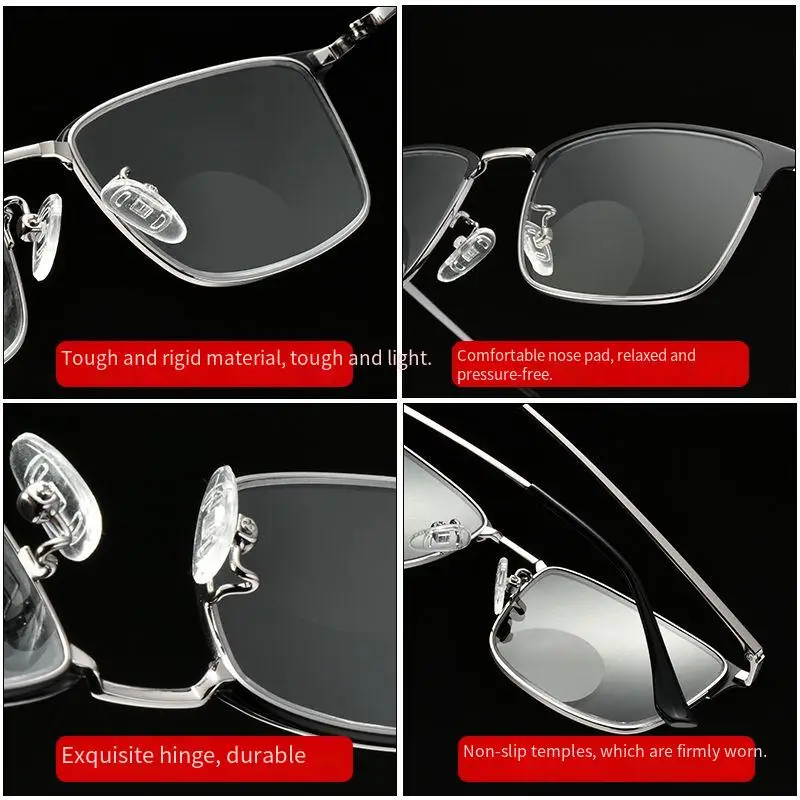 Presbyopic Glasses for Men HD Ultra Light Anti Blue Light Elderly Portable High-end Presbyopic Glasses for The Elderly