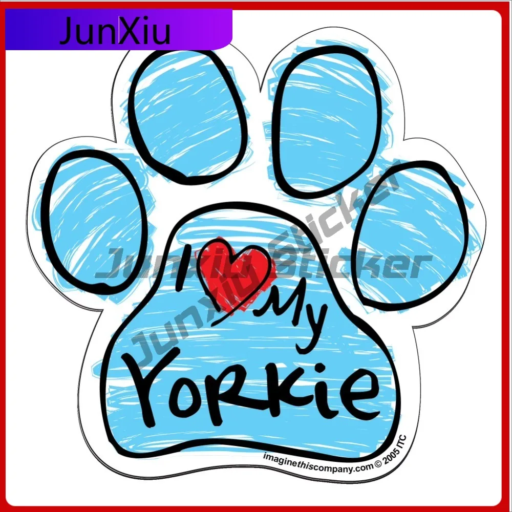 

Yorkie Blue Scribble Paw Retro Car Laptop Window Bumper Waterproof Vinyl Decal Accessory Funny Retro Trendy Vintage Aesthetic