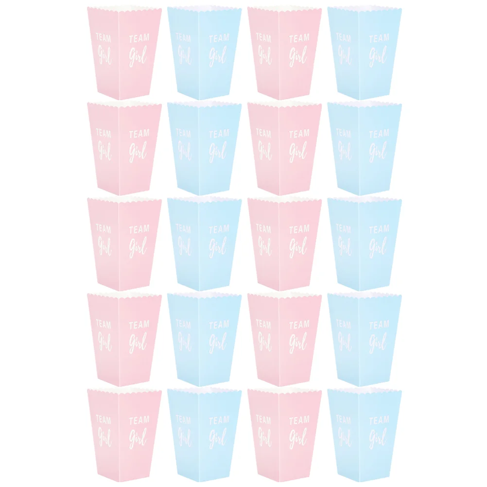 24 Pcs Gender Reveal Decorations Treat Boxes Party Supplies Pink Girl Popcorn Buckets for Cups Paper Holder Containers Baby