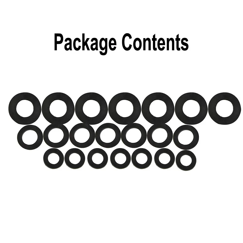 

21pc Assorted Rubber Washers Tap Bath Sink Basin Shower Seal Drip 3/8" 1/2" 3/4" With Screws Flat Beveled For Tap Or Sink