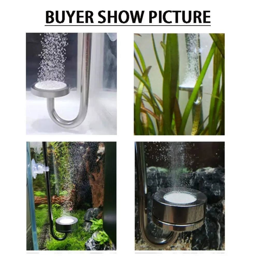 Stainless Steel Aquarium CO2 Diffuser Ceramic Disc Atomizing Film CO2 Atomizer Diffuser Polished Design Pagoda Shape Interface