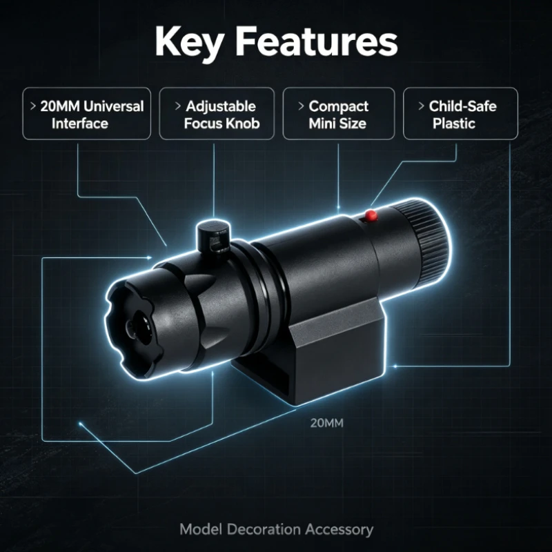 Mini Black Optical Decor Module Equipped with Mount Bracket Adjustable Structure Hobby Ornament for Desktop Display