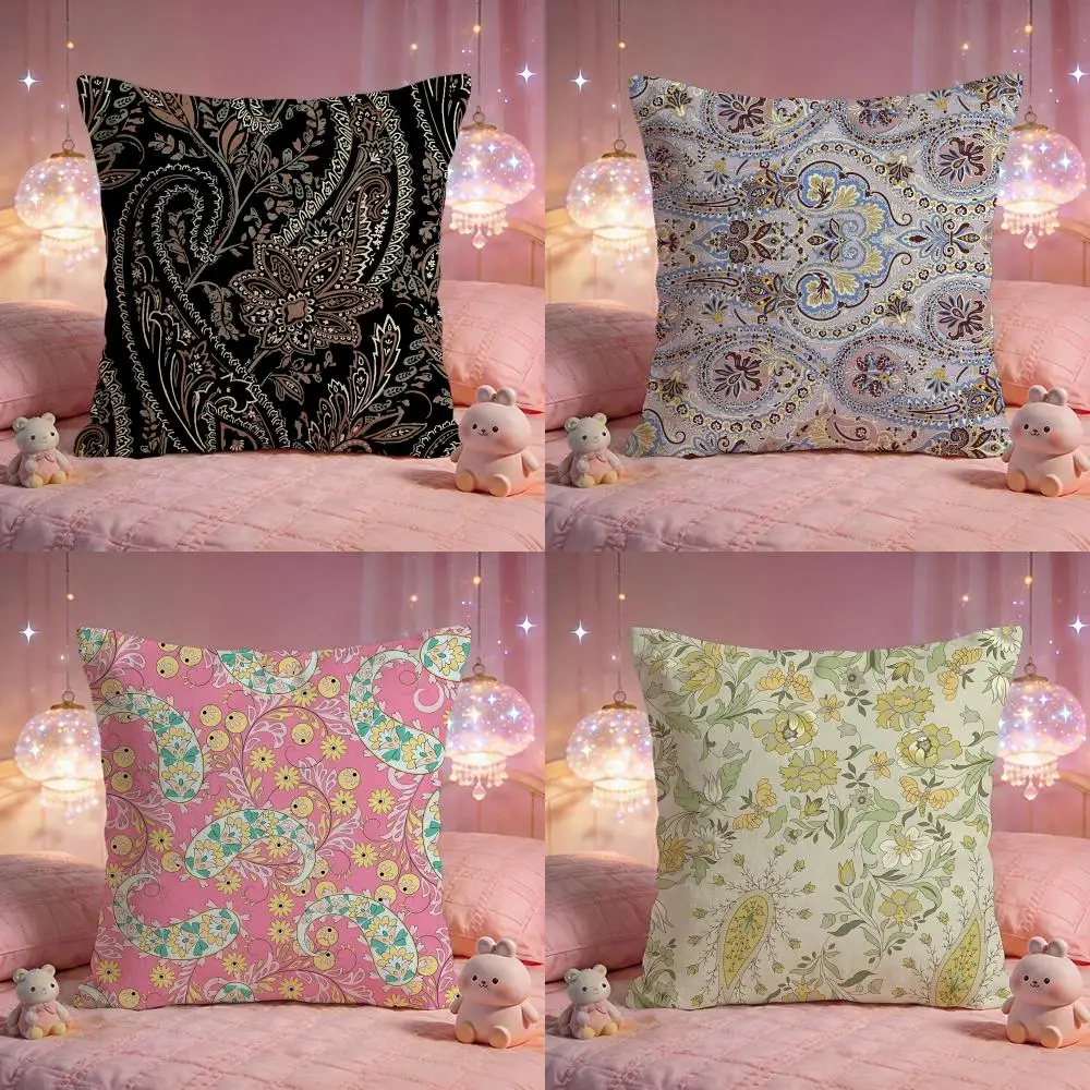 Vintage Paisley pattern Cushion Cover Premium Comfort Reversible Pillow Cove -Two in One Design for Any Room & Car Interior