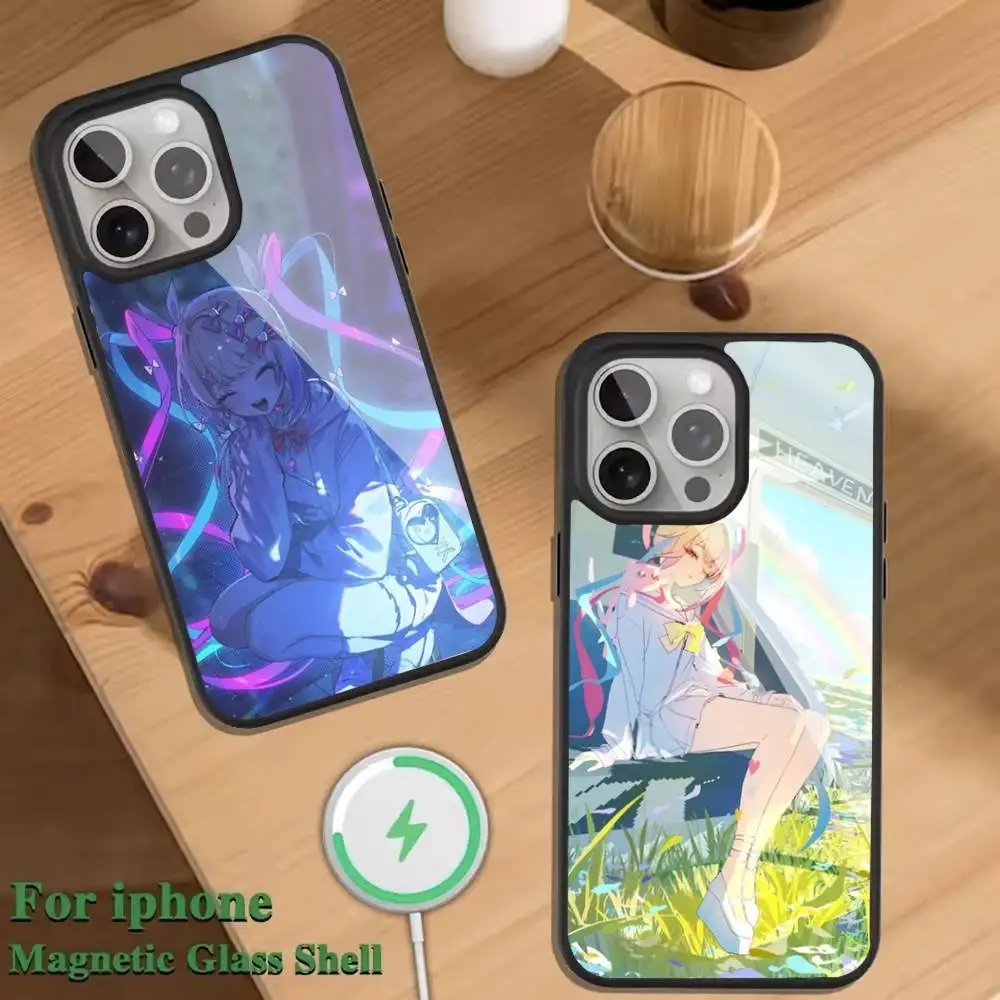 

Omg Kawaii Angel-chan Phone Case For Magnetic Wireless Charge Cover For iphone 16 15 14 13 12 11 Pro Max Plus Coque